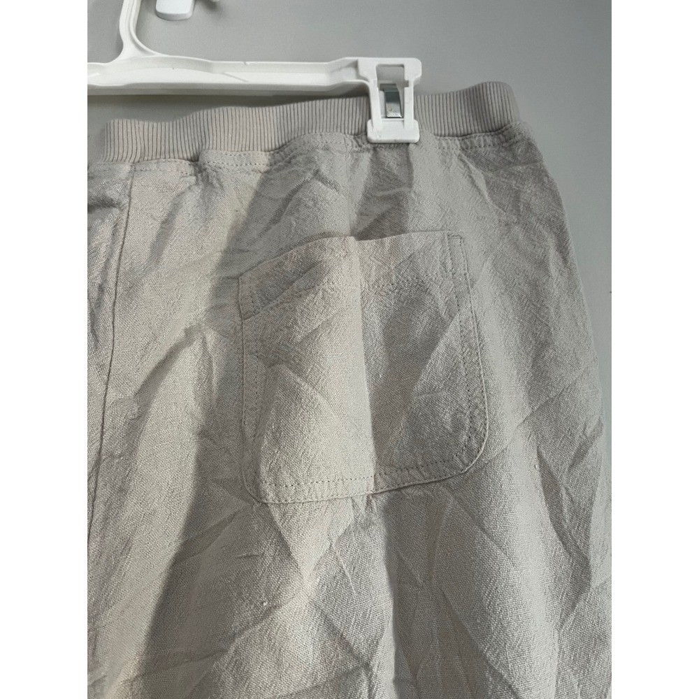J. Jill Pure Linen Cropped Pants Sea Salt Beige Petite Large LP NWT 062072 - Picture 7 of 15